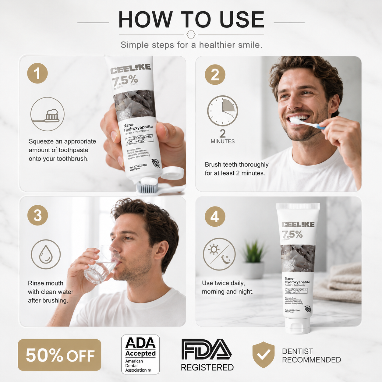 Nano-Hydroxyapatite Toothpaste | Fluoride + Zinc Lactate
